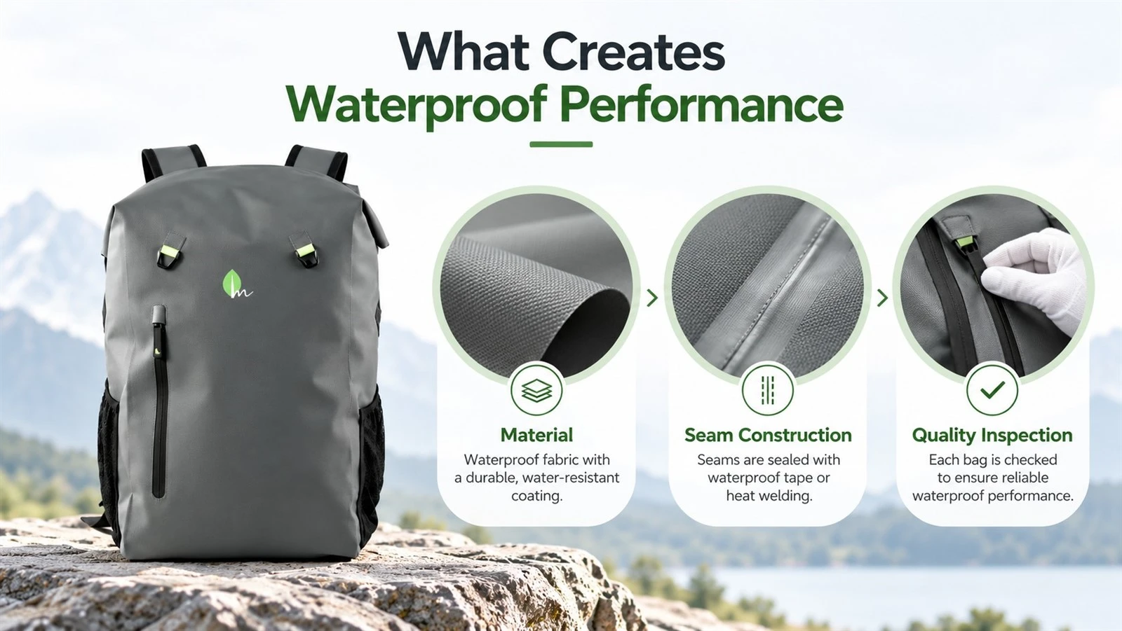 Waterproof backpack performance explained through material, seam construction, and quality inspection Waterproof backpack performance explained through material, seam construction, and quality inspection