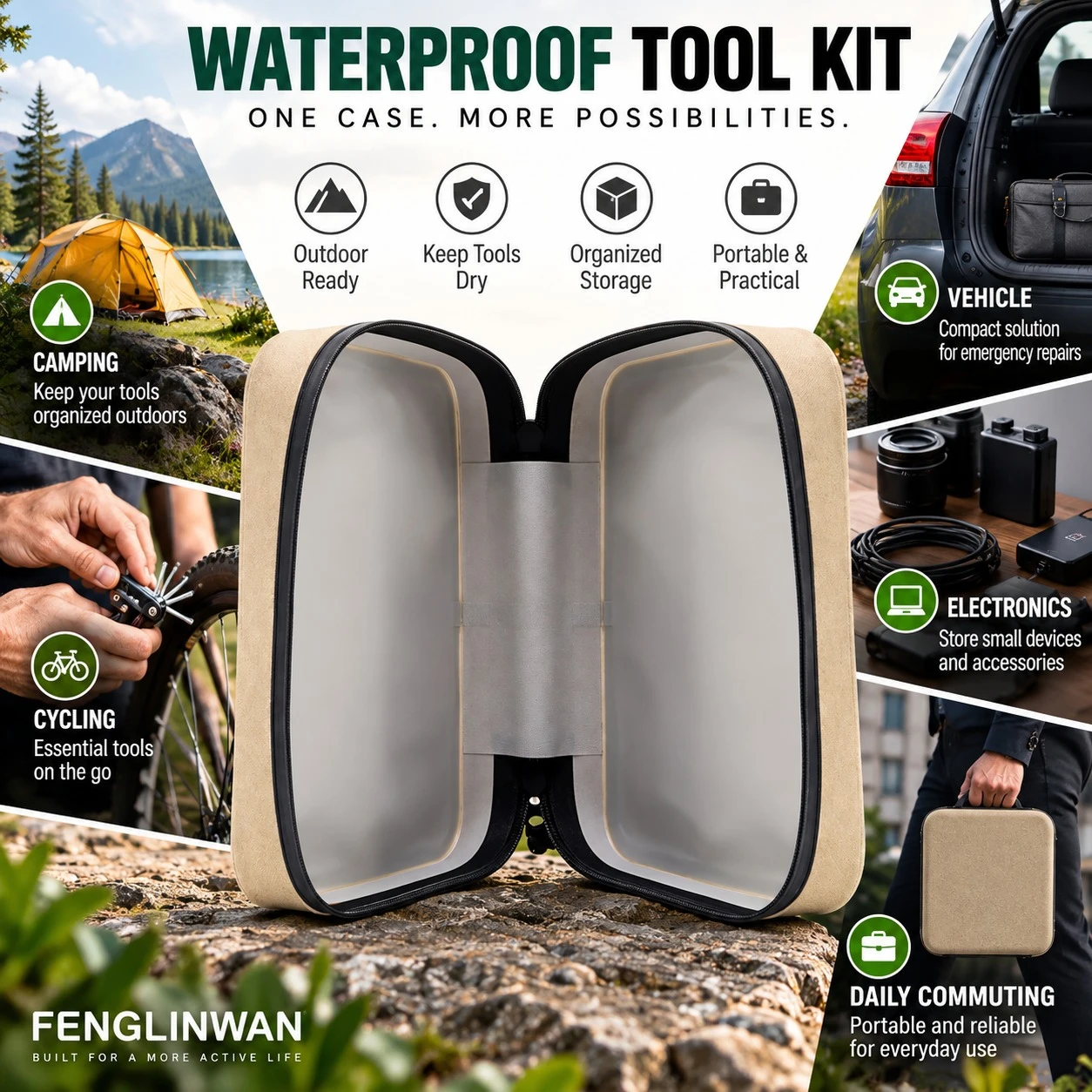 Waterproof Tool Kit for camping, cycling, vehicle repairs, electronics and commuting Waterproof Tool Kit for camping, cycling, vehicle repairs, electronics and commuting