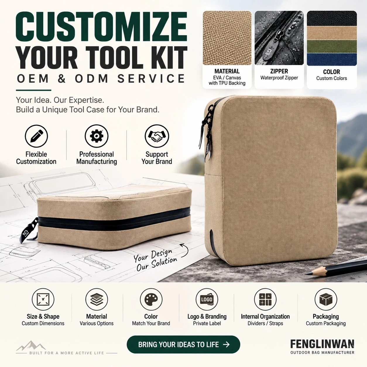 Custom Waterproof Tool Kit with OEM ODM size, material, color, logo and packaging options Custom Waterproof Tool Kit with OEM ODM size, material, color, logo and packaging options