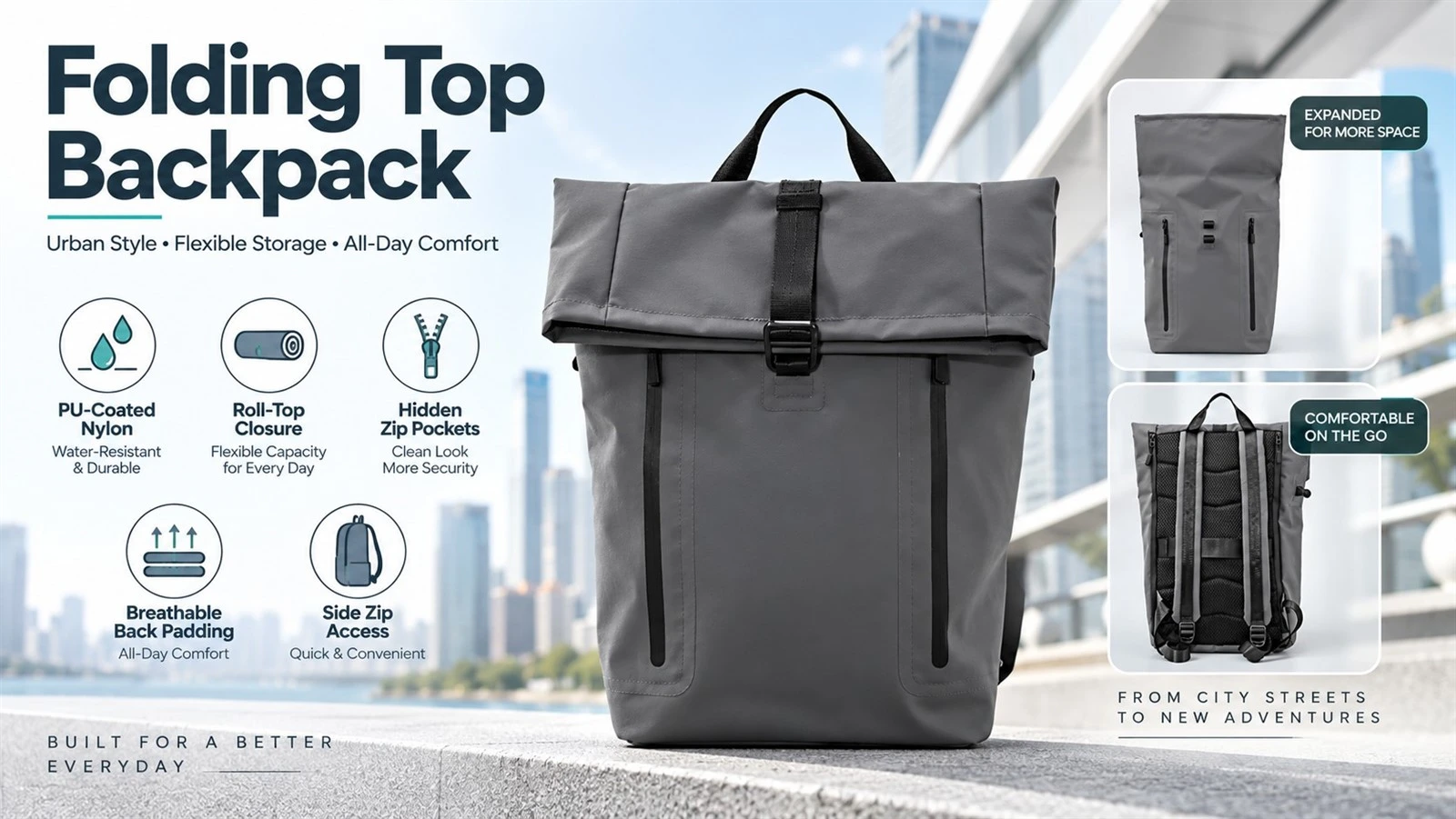 Folding Top Backpack Folding Top Backpack