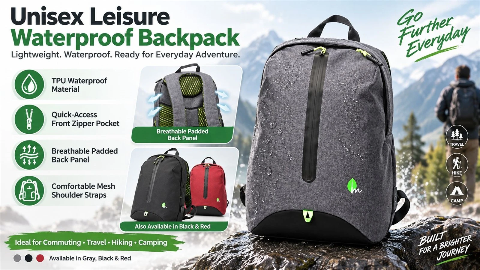 Unisex Leisure Waterproof Backpack Unisex Leisure Waterproof Backpack