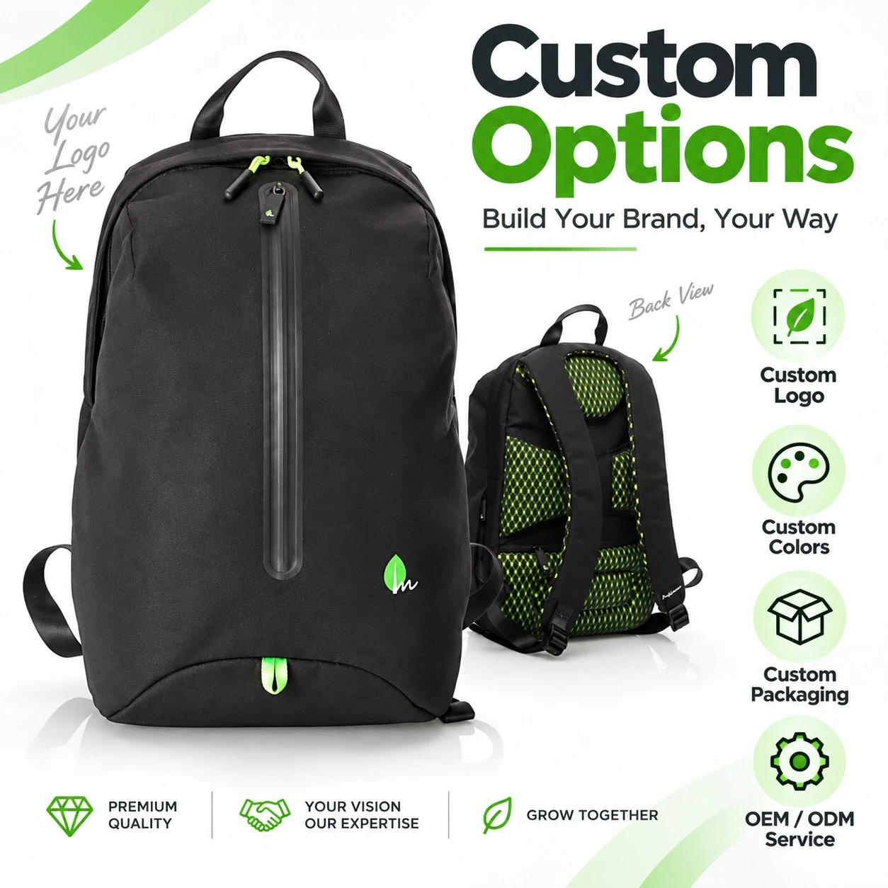 Custom waterproof backpack with logo, color, packaging and OEM ODM options Custom waterproof backpack with logo, color, packaging and OEM ODM options